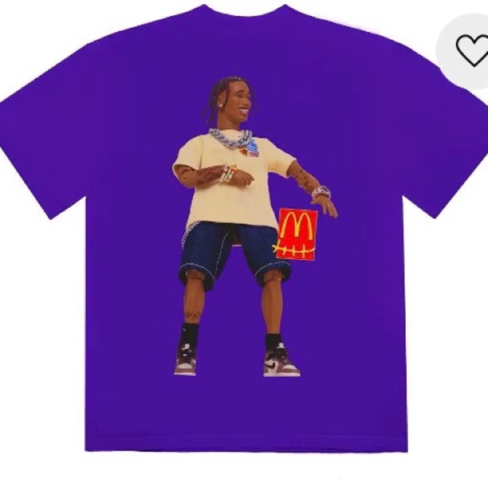 Travis Scott Cactus Jack x McDonalds Action Figure Series Tshirt Purple Medium